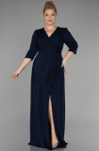 Long Navy Blue Plus Size Evening Dress ABU3504