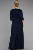 Long Navy Blue Plus Size Evening Dress ABU3504
