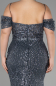 Long Anthracite Plus Size Engagement Dress ABU3530