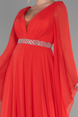 Long Coral Chiffon Evening Dress ABU3541