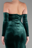 Long Emerald Green Velvet Evening Dress ABU3364