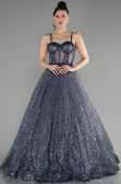 Long Anthracite Haute Couture Dress ABU3556