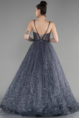 Long Anthracite Haute Couture Dress ABU3556