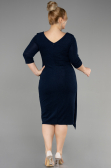 Midi Navy Blue Plus Size Cocktail Dress ABK1950
