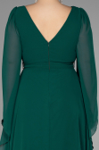 Long Emerald Green Chiffon Plus Size Evening Dress ABU3543
