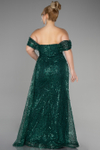 Long Emerald Green Scaly Plus Size Engagement Dress ABU3579