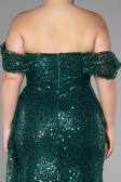 Long Emerald Green Scaly Plus Size Engagement Dress ABU3579