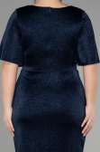 Midi Navy Blue Plus Size Cocktail Dress ABK1942
