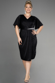 Midi Black Plus Size Cocktail Dress ABK1942