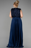 Long Navy Blue Plus Size Evening Dress ABU3341