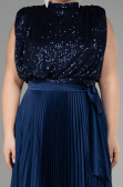 Long Navy Blue Plus Size Evening Dress ABU3341