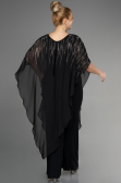Black Chiffon Plus Size Evening Dress ABT111