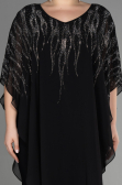 Black Chiffon Plus Size Evening Dress ABT111