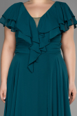 Dark Green Long Plus Size Evening Dress ABU032