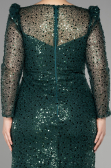Long Emerald Green Scaly Plus Size Engagement Dress ABU3559