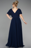 Long Navy Blue Plus Size Evening Dress ABU1562
