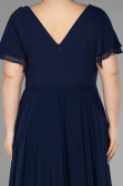 Long Navy Blue Plus Size Evening Dress ABU1562