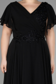Long Black Plus Size Evening Dress ABU1562