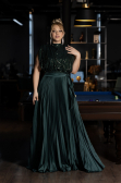 Emerald Green Long Plus Size Evening Dress ABU3341