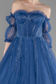 Long Indigo Haute Couture Dress ABU3594