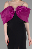 Long Fuchsia-Black Evening Dress ABU3601