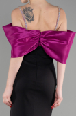 Long Fuchsia-Black Evening Dress ABU3601