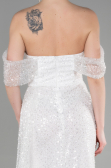 Long White Scaly Evening Dress ABU3577