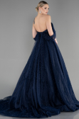 Long Navy Blue Haute Couture Dress ABU3599