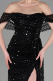 Long Black Scaly Evening Dress ABU3577