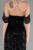 Long Black Scaly Evening Dress ABU3577