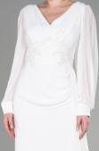 Long White Chiffon Evening Dress ABU3627