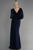 Long Navy Blue Chiffon Evening Dress ABU3627