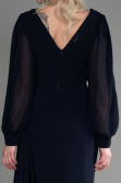 Long Navy Blue Chiffon Evening Dress ABU3627
