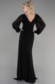Long Black Chiffon Evening Dress ABU3627