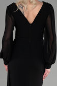 Long Black Chiffon Evening Dress ABU3627