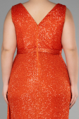 Long Orange Scaly Plus Size Evening Dress ABU3194