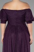 Long Dark Purple Plus Size Evening Dress ABU3615