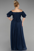 Long Navy Blue Plus Size Evening Dress ABU3615