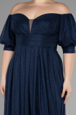 Long Navy Blue Plus Size Evening Dress ABU3615