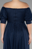 Long Navy Blue Plus Size Evening Dress ABU3615