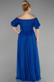 Long Sax Blue Plus Size Evening Dress ABU3615