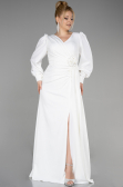 Long White Plus Size Evening Dress ABU3647