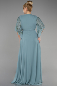 Long Turquoise Chiffon Plus Size Evening Dress ABU2071