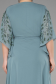 Long Turquoise Chiffon Plus Size Evening Dress ABU2071