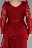 Long Red Plus Size Engagement Dress ABU3562