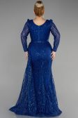Long Sax Blue Plus Size Engagement Dress ABU3562