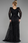 Long Black Plus Size Engagement Dress ABU3562