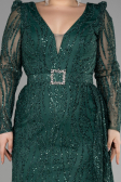 Long Emerald Green Plus Size Engagement Dress ABU3562