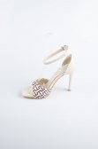 Beige Leather Evening Shoe AB8004