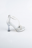 Silver Laser Cut Evening Shoe MJ5154